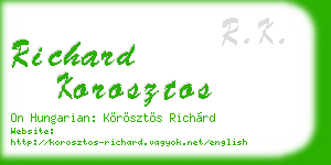 richard korosztos business card