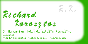 richard korosztos business card